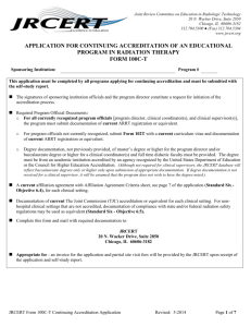 Application for Continuing Accreditation