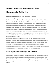 How to Motivate Employees: What Research Is Telling Us