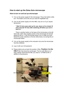 How to start up the Zeiss Axio microscope