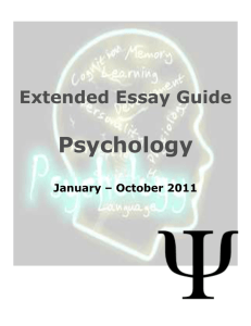 Psychology extended essay checklist for students