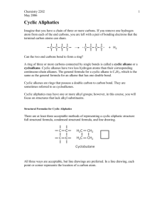 Cyclic aliphatics and aromatic hydrocarbons