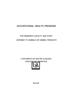occupational health program - University of South Alabama