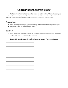 Comparison/Contrast Essay Packet