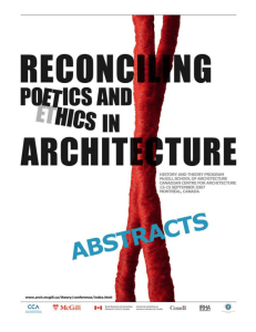 Abstracts  - School of Architecture