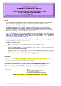 Variation Application Form - Hunter New England Health