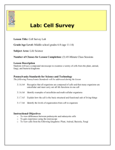 Lesson 3 Cell Survey Lab