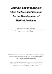 Chemical and Biochemical Silica Surface Modifications for the