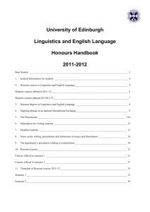 Hons Handbook 11-12 - Linguistics and English Language