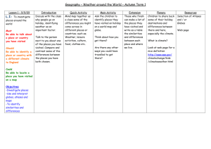 Geography Planning-Weather around the World