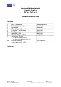 HANDOUT – INDEX - Curriculum Support