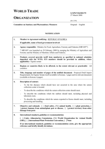 G/SPS/N/KOR/275 Page 1 World Trade Organization G/SPS/N/KOR