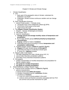 Chpater 8: Climatic Zones and Types