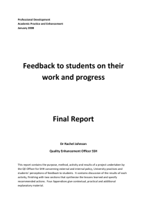 Feedback to students on their work and progress