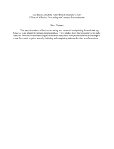 Effects of Affective Forecasting on Consumer Procrastination