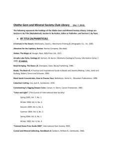Olathe Gem and Mineral Society Club Library (Oct. 7, 2013). The