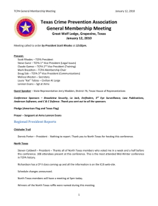 General Membership – January 12, 2010