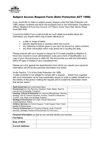 Subject Access Request Form - Brighton & Hove City Council