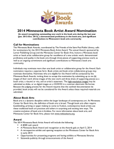 2014 Minnesota Book Artist Award Nomination An award