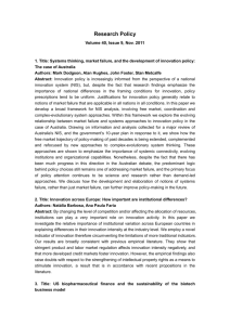 Research Policy Volume 40, Issue 9, Nov. 2011 1. Title: Systems