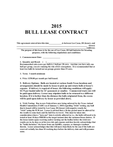 Bull Lease Agreement