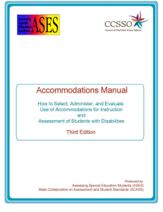 Accommodations Manual - Council of Chief State School Officers