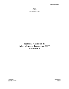Technical manual on the Universal Access Transceiver (UAT