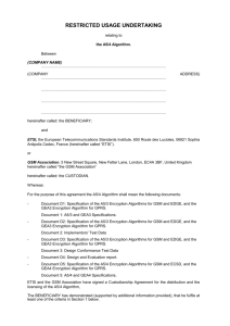 Management Agreement for the distribution of GPRS algorithm