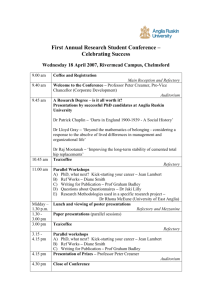 First Annual Research Student Conference Programme