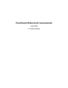 Functional Behavior Assessments