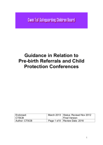 Guidance in relation to pre-birth Child Protection Conference