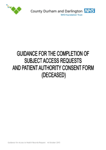 Guidance Booklet for Access to Health (Deceased)