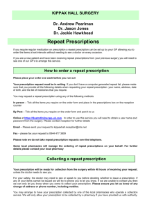Practice Leaflet - Repeat Prescriptions
