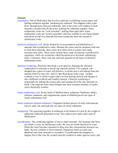 Sedimentary rock glossary