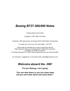 Boeing B-737-300/400 Notes - The Boeing 737 Technical Site