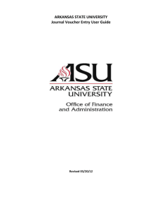 Journal Voucher Entries - Arkansas State University
