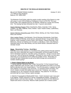 Session Minutes 10-27-14 - Bellevue Presbyterian Church