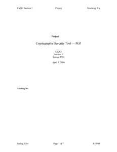 Cryptographic Security Tool --- PGP