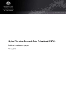 HERDC publications issues paper - Department of Education and