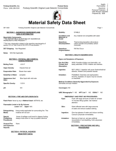 Forberg Scientific Leak Dectector MSDS Sheet