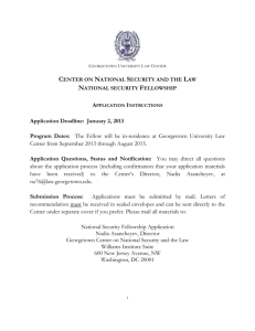 Georgetown University Law Center Center on National Security and