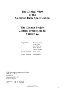 The Clinical View of the Common Basic Specification