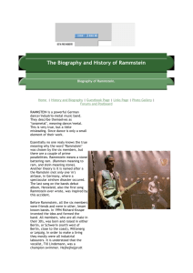 The Biography and History of Rammstein