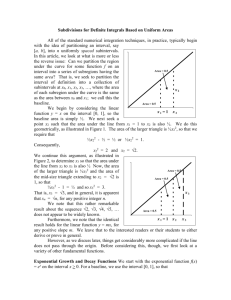 Subdivisions for Definite Integrals based on Uniform Areas