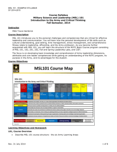 Military Science and Leadership 101