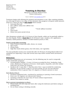 Vomiting and Diarrhea Information Sheet
