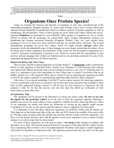 Organisms Once Protista Species!