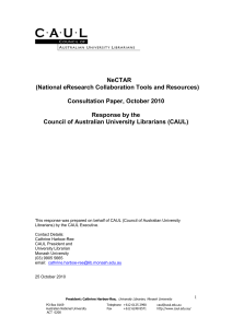 national collaborative research infrastructure strategy: draft