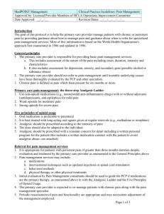 PAIN MANAGEMENT PROTOCOL