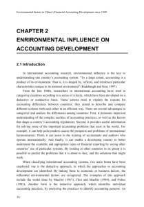 Chapter 2 Environmental Influence On Accounting