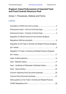 Regulation 32 Official Feed and Food Controls (England)